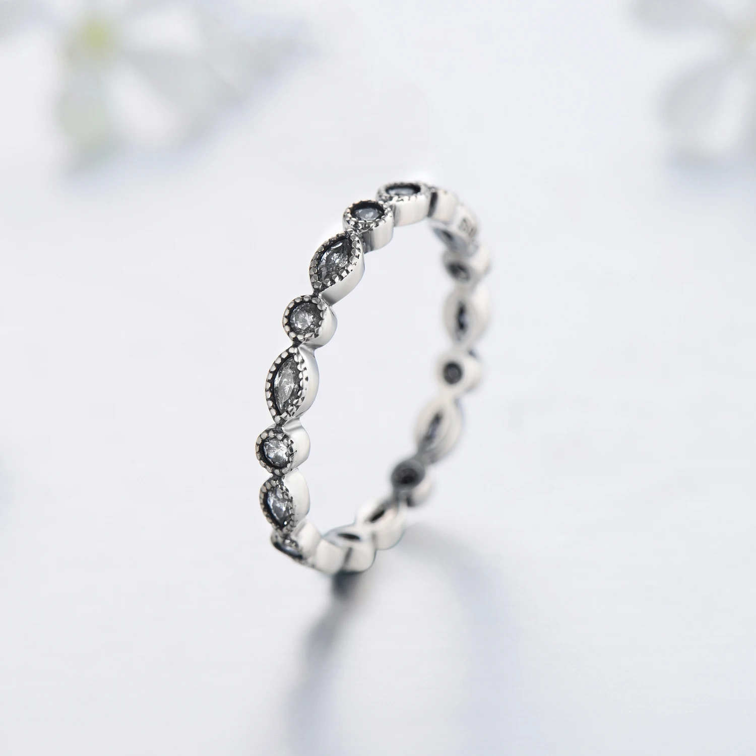 Women's Authentic 925 Sterling Silver Sparkling CZ Ring