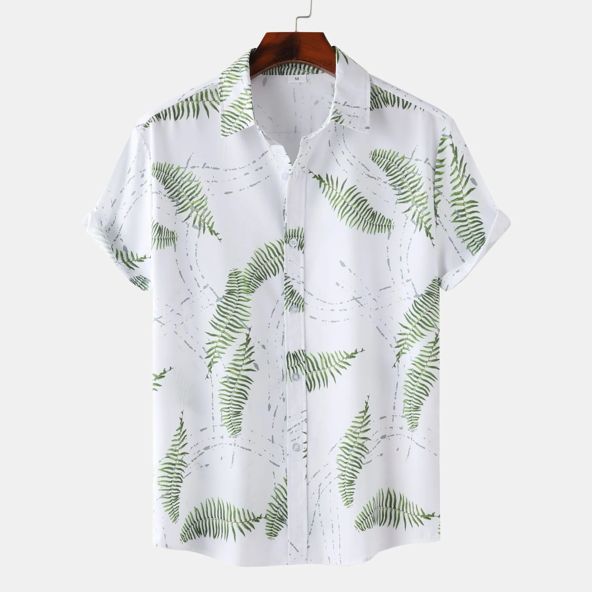 Camisa de manga curta estampada na praia havaiana masculina, blusa solta extragrande, moda casual para menino, verão