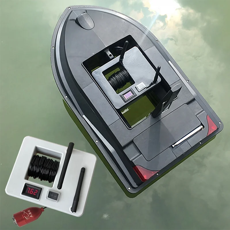 

GPS Baitboat 5.8G FPV Cable 7" Monitor Video Deep Sea Underwater CCTV Dual Hull RC Fishing Bait Boat with Camera