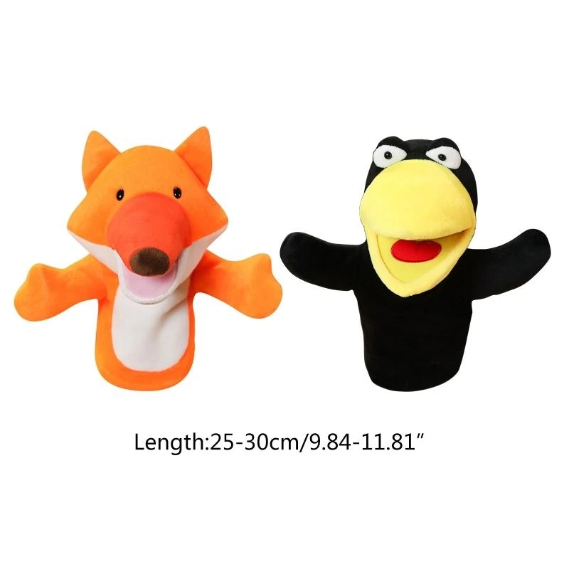 Plush Animal Hand Puppet Interactive Stuffed Crow Toy for Role for Play Storytelling Pretend for Play Gifts for Kid 15UB
