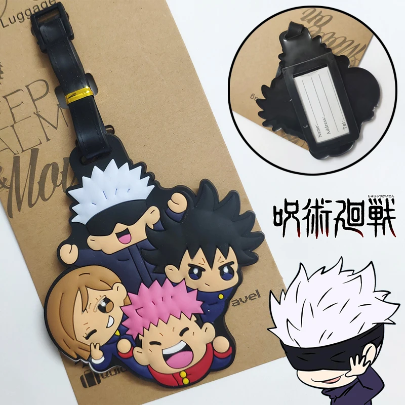 Jujutsu Kaisen Yuji Gojo Travel Luggage Tag Anime Suitcase ID Addres Holder Baggage Boarding Tags Portable Label Accessories