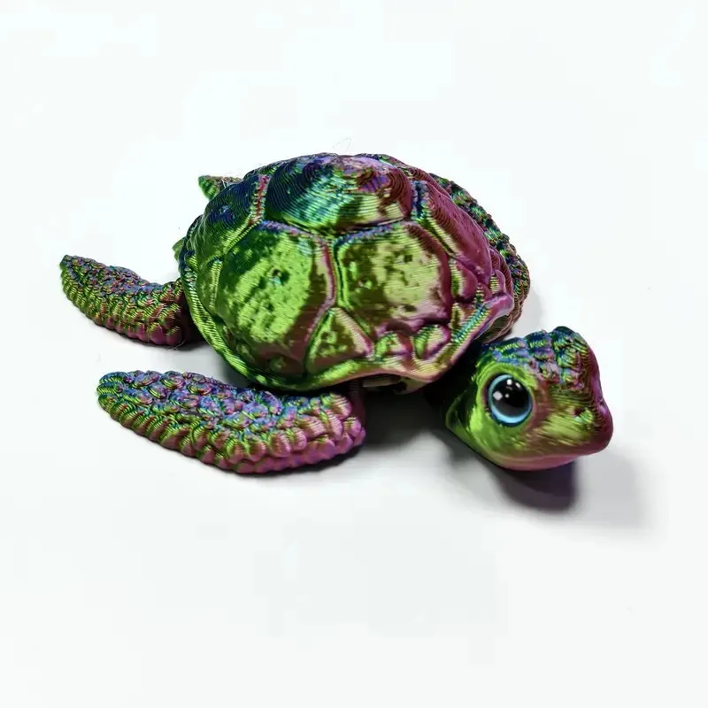 Modèle de tortue imprimé en 3D avec articulations mobiles, Collection créative, décoration de bureau, cadeaux de vacances faits à la main pour modèles d'anime