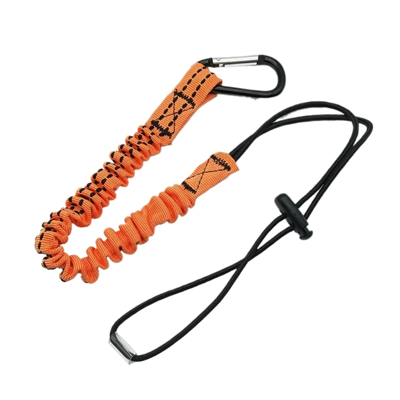 Anti-Falling Rope Tool Leash Retractable Bungee Cord with Lock Carabiner