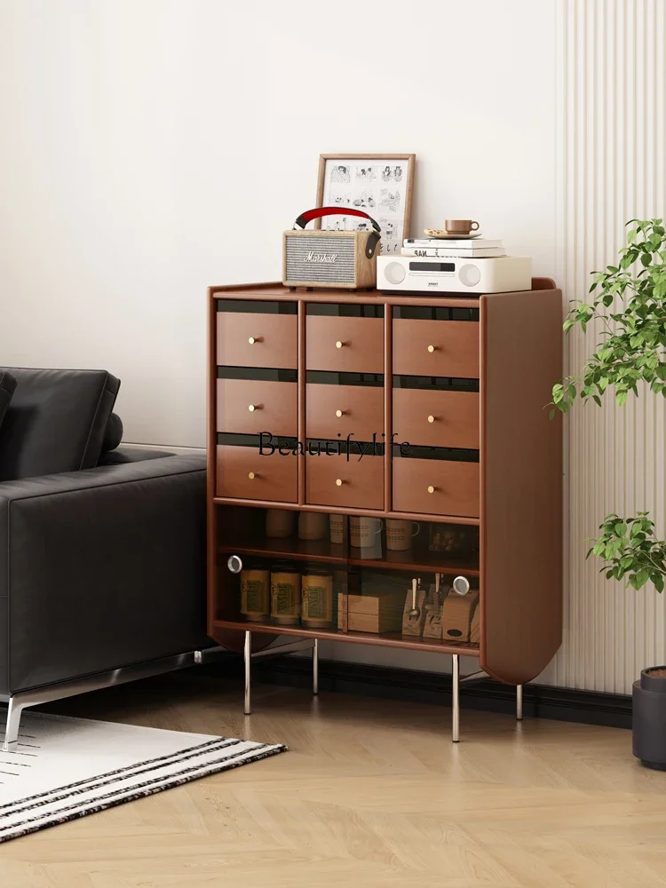 

FG10Retro Solid Wood Storage Sideboard Cabinet Bedroom Living Room Storage Rack Locker