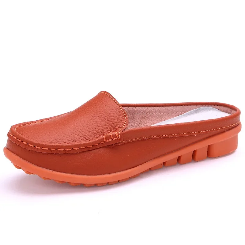 BEYARNE hot summer genuine leather slippers for women shoes flat with low heel sandals comfortable four colours shoes women