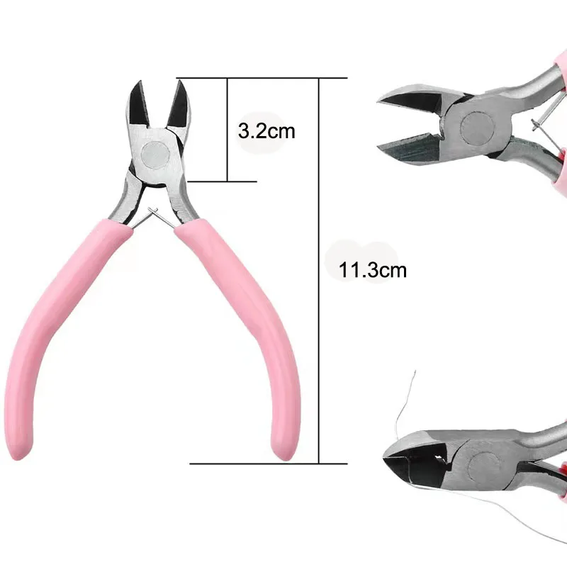 Portable Metal Pliers Tool Set Jewelry Making Round Nose Plier Tweezers Kit for Handcrafts Beading Sewing DIY Supplies