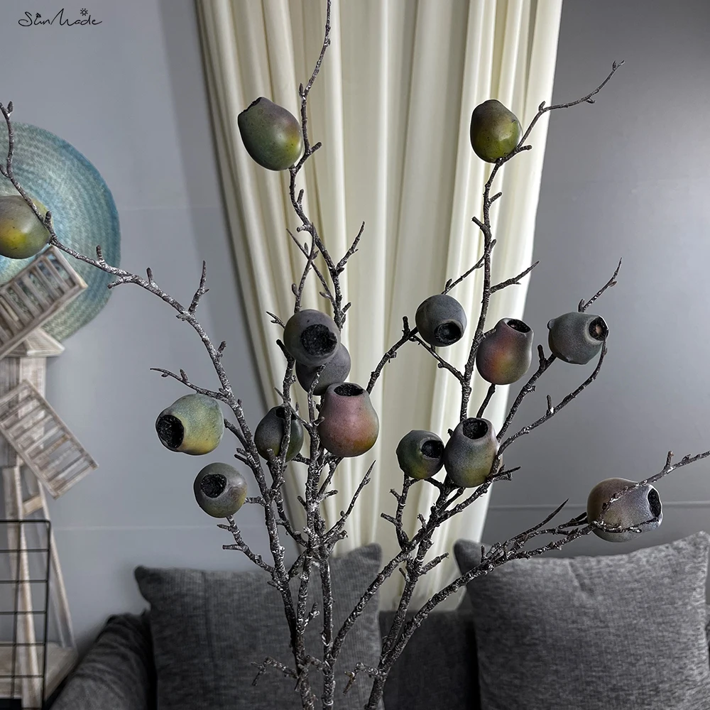 SunMade Vintage Pipe Fruit Branch Retro Artificial Fruits Home Hotel Decoration Flower Arrangement Supplies Flores Artificiais