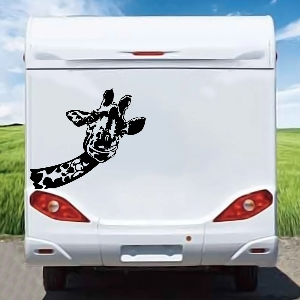 Cartoon Giraffe Animal Head Zoo Car Sticker Decal for RV Pickup Tailgate Auto Door Windshield Vinyl Decor