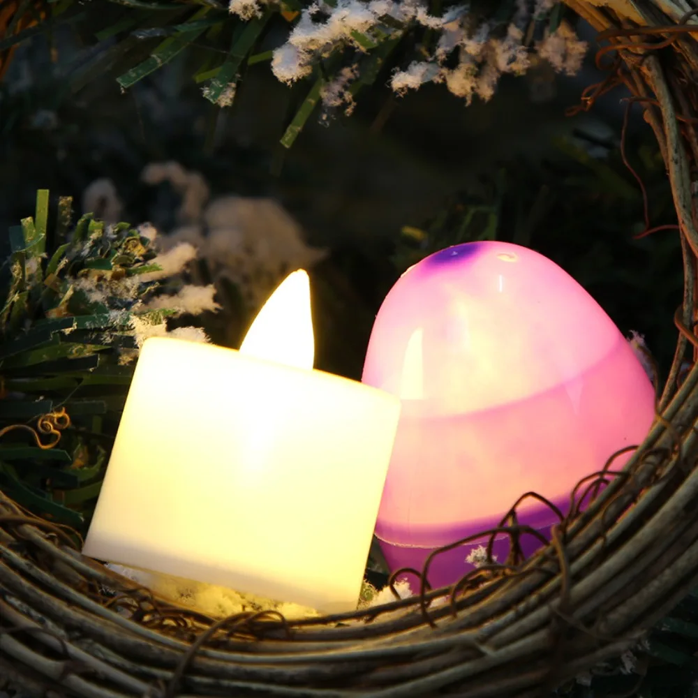 12szt Elektroniczne Wielkanocne Światło LED Kolorowe Wielokrotnego Użytku Świecące Jajka Wielkanocne Bezpieczne Dekoracje Jajek Wielkanocnych