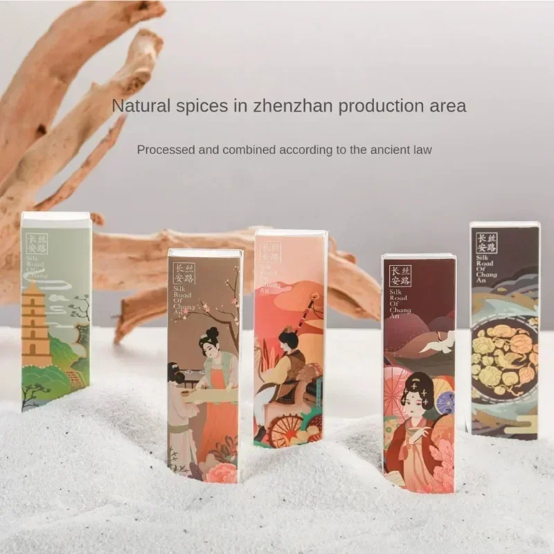 Silk Road of Chang An Natural Agarwood Incense Sticks Chinese Incense Culture Aroma Purifying Air Handmade Sandalwood Stick