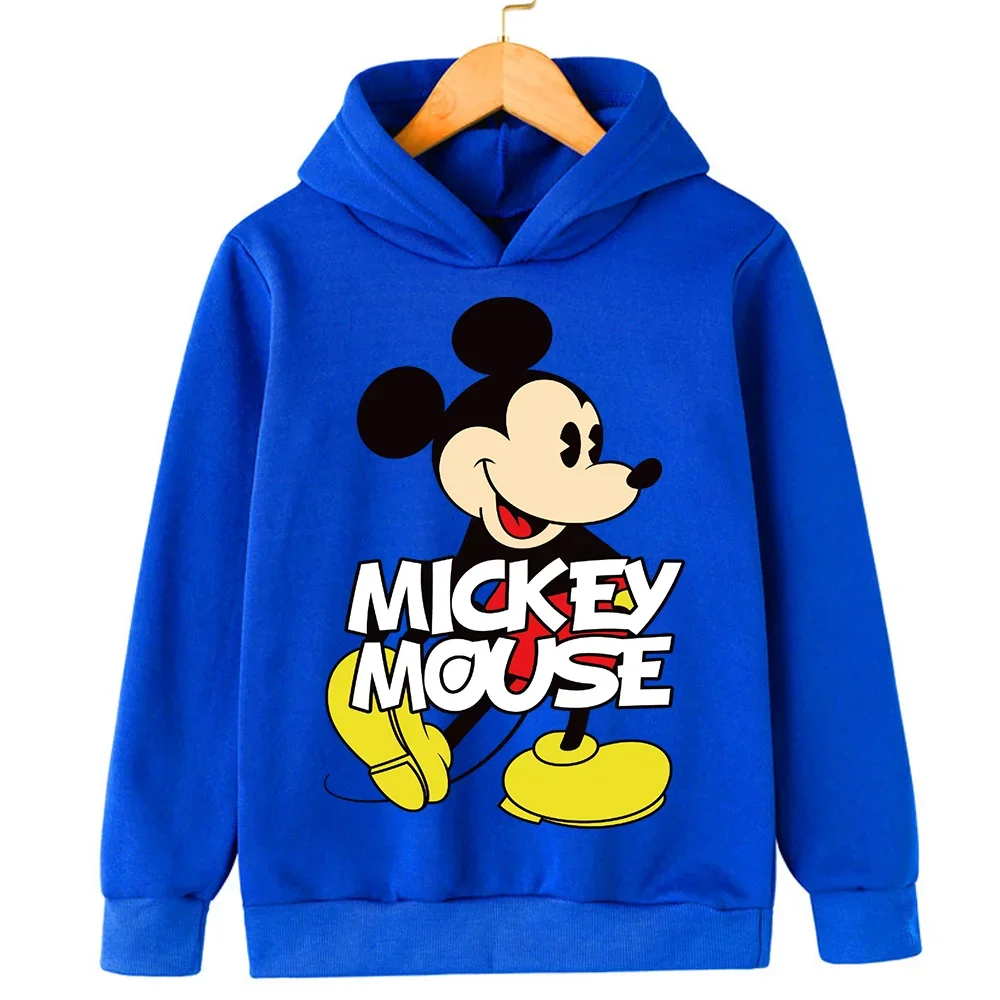 Harajuku Kids Mickey Kawaii Hoodie 2-14 Years Old Sweatshirt Spring Long Sleeve Cartoon Girls Boys Casual Clothing Tops Children