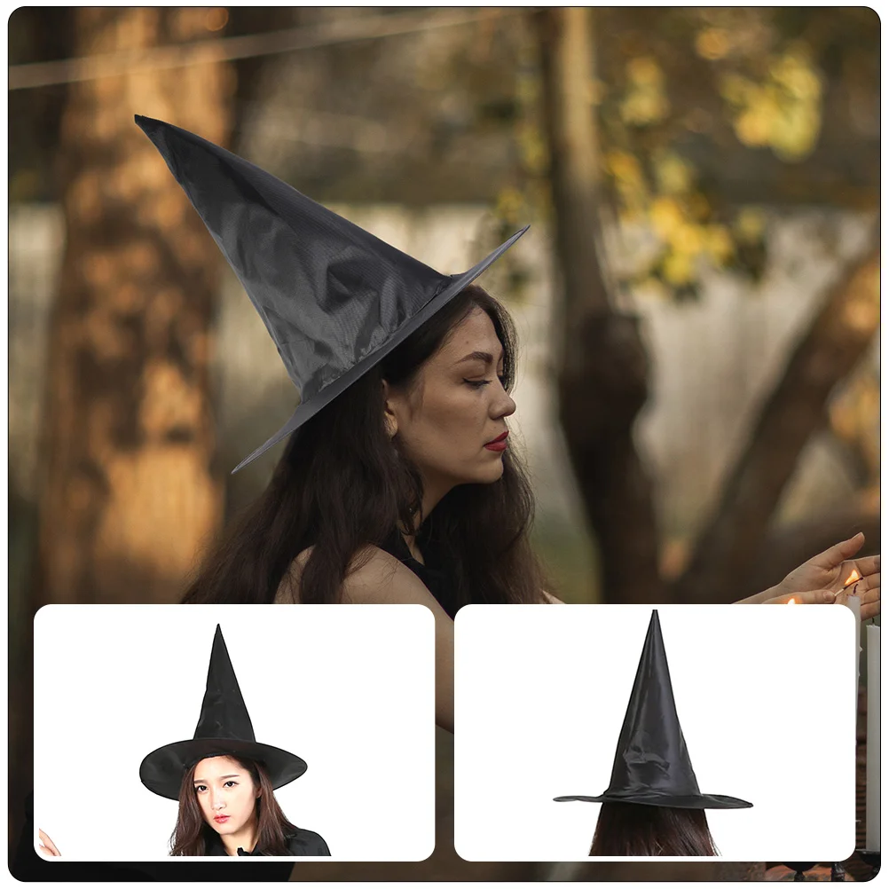 8 Pcs Wizard Hat Black Witch Decoration Ornament Girl Halloween Role-play Photo Prop Party Cloth Cosplay Wide Brim