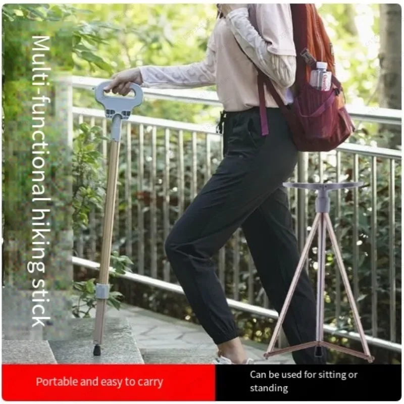 

Outdoor Hiking Poles, Multifunctional Cane Stool, Tourist Hiking Poles, Light Non-Slip Cane Chair