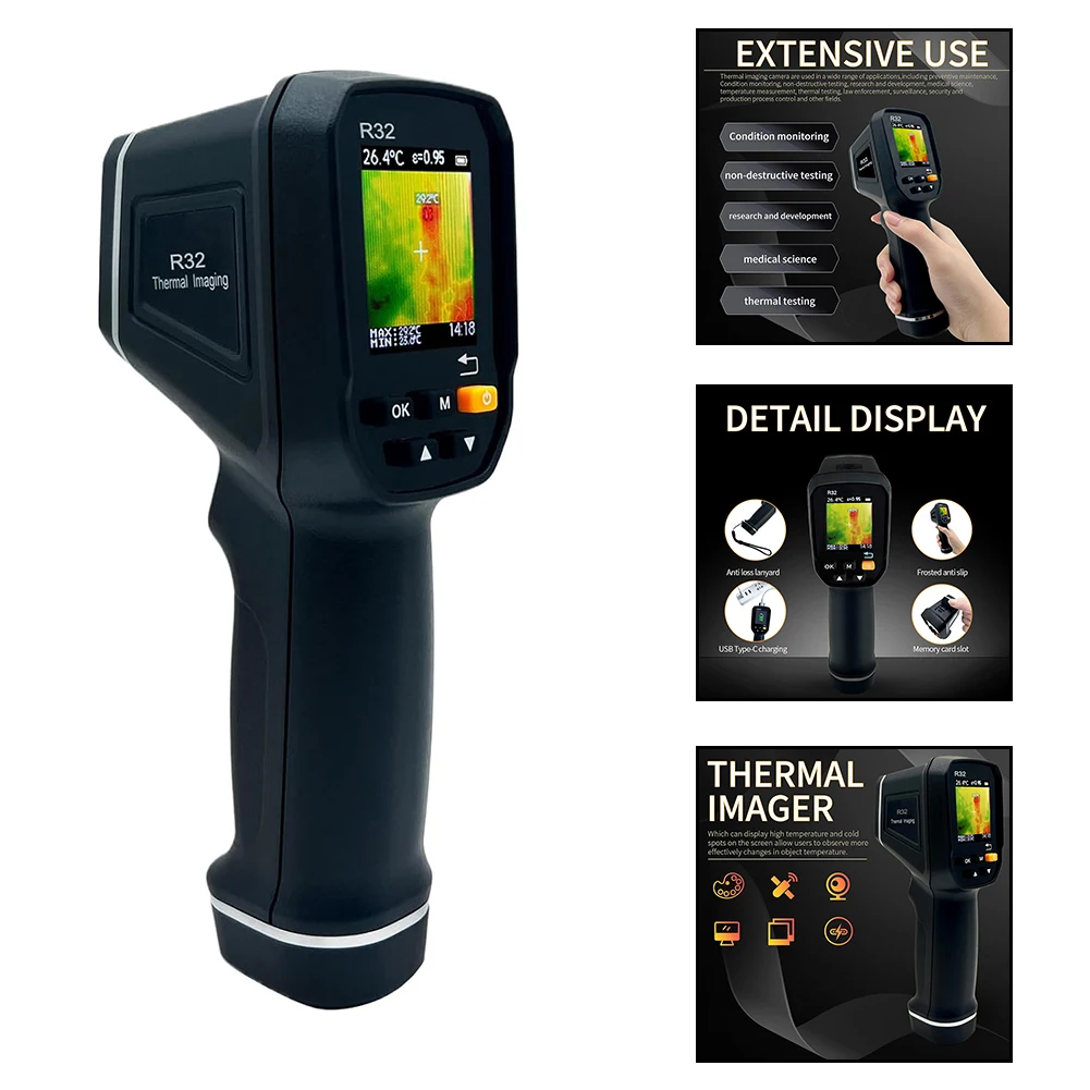 For Law Enforcement Infrared Thermal Imager Handheld Thermal Imager Fault Repair Thermal Imaging Gadgets 185x83x51 Mm