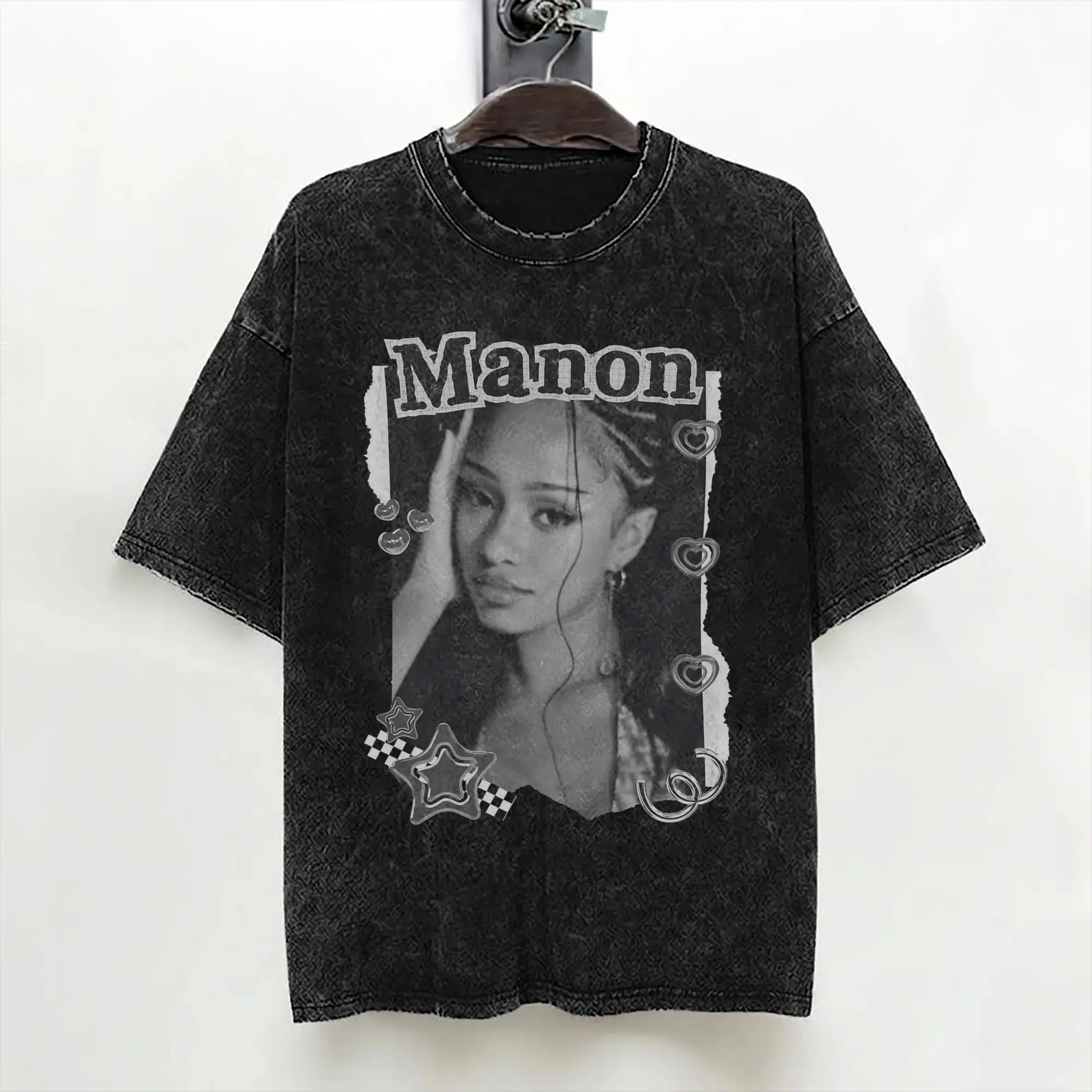 Manon Katseyes Kpop Girl Group T Shirts Washed 100% Cotton Oversize T-Shirt  Novelty for Men Women Streetwear Printed Tees