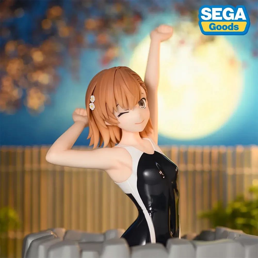 Genuine Sega Misaka Mikoto Anime Figure Model Toy A Certain Scientific Railgun T Swimwear Collectible Model Desktop Toy Gift