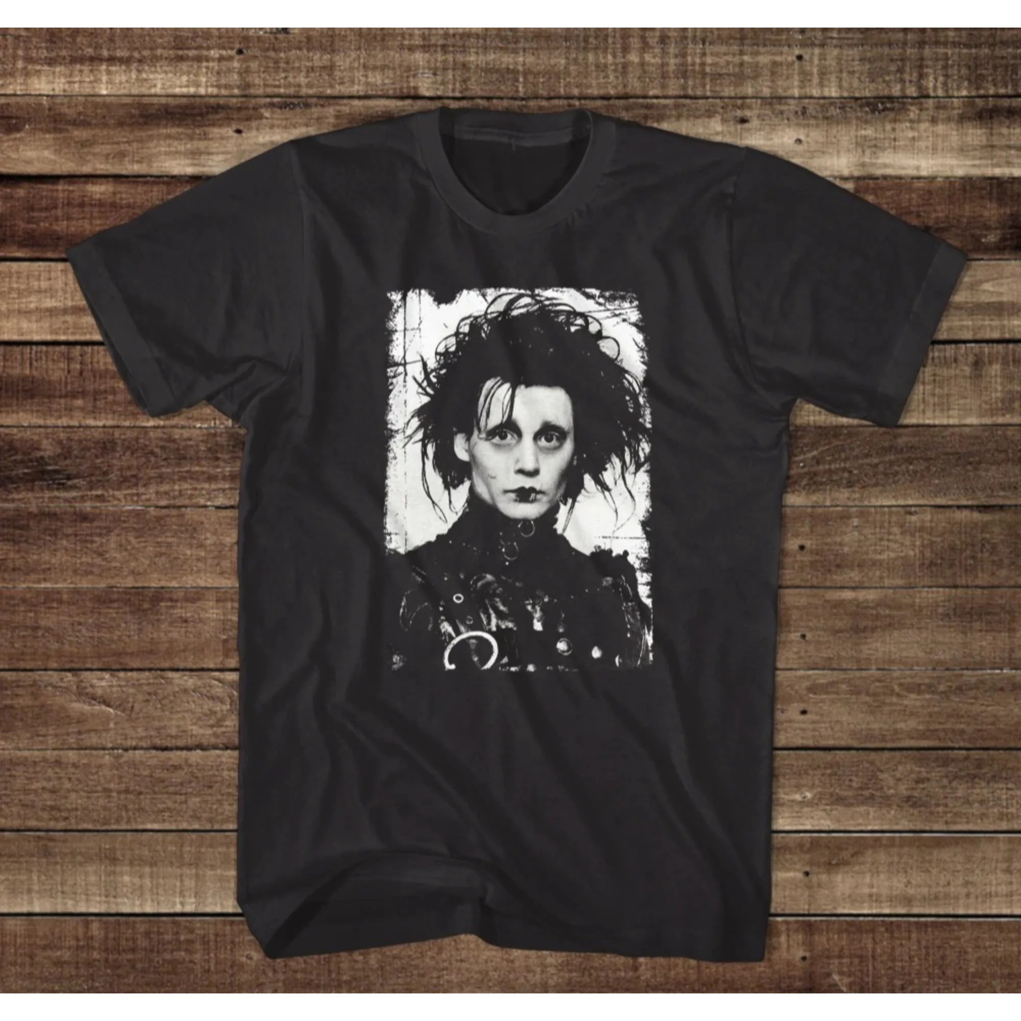 Camiseta con gráfico de película para hombre, camiseta Vintage de Tim Burton, camiseta de Johnny Depp, ropa Retro de los años 90, camiseta Unseix de gran tamaño