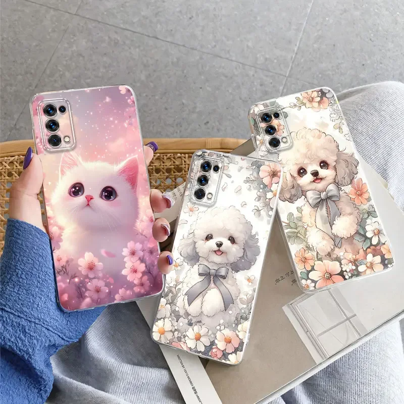 For Realme 7 6 Pro 7i 6S Case Luxury Phone Case For Realme 7i RMX2193 Butterfly Flower Clear Soft Silicone TPU Protective Cover