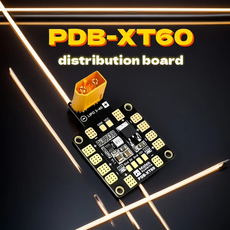 LANNRC PDB-XT60 Power Distribution Board, Including XT60 Dual-Channel BEC 5V/2A 12V/0.5A Linear