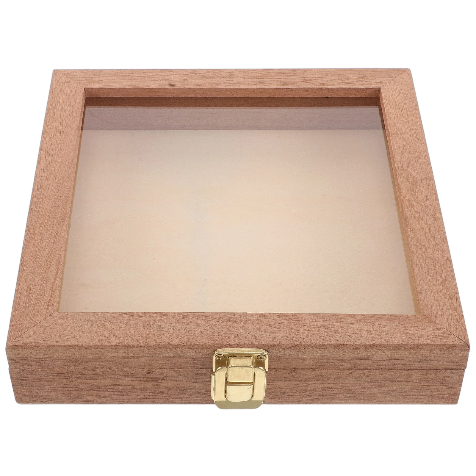 

Small Sapele Wooden Storage Box Square Natural Wood Transparent Display Jewelry Organizer Dry Flower Keepsake Butterfly Specimen