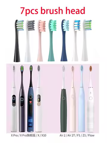 For Oclean 7pcs Replacement Heads Brush Heads Flow/X/ X PRO/ Z1/ F1/ One/ Air 2 /SE Soft DuPont Sonic Toothbrush Vacuum Bristle