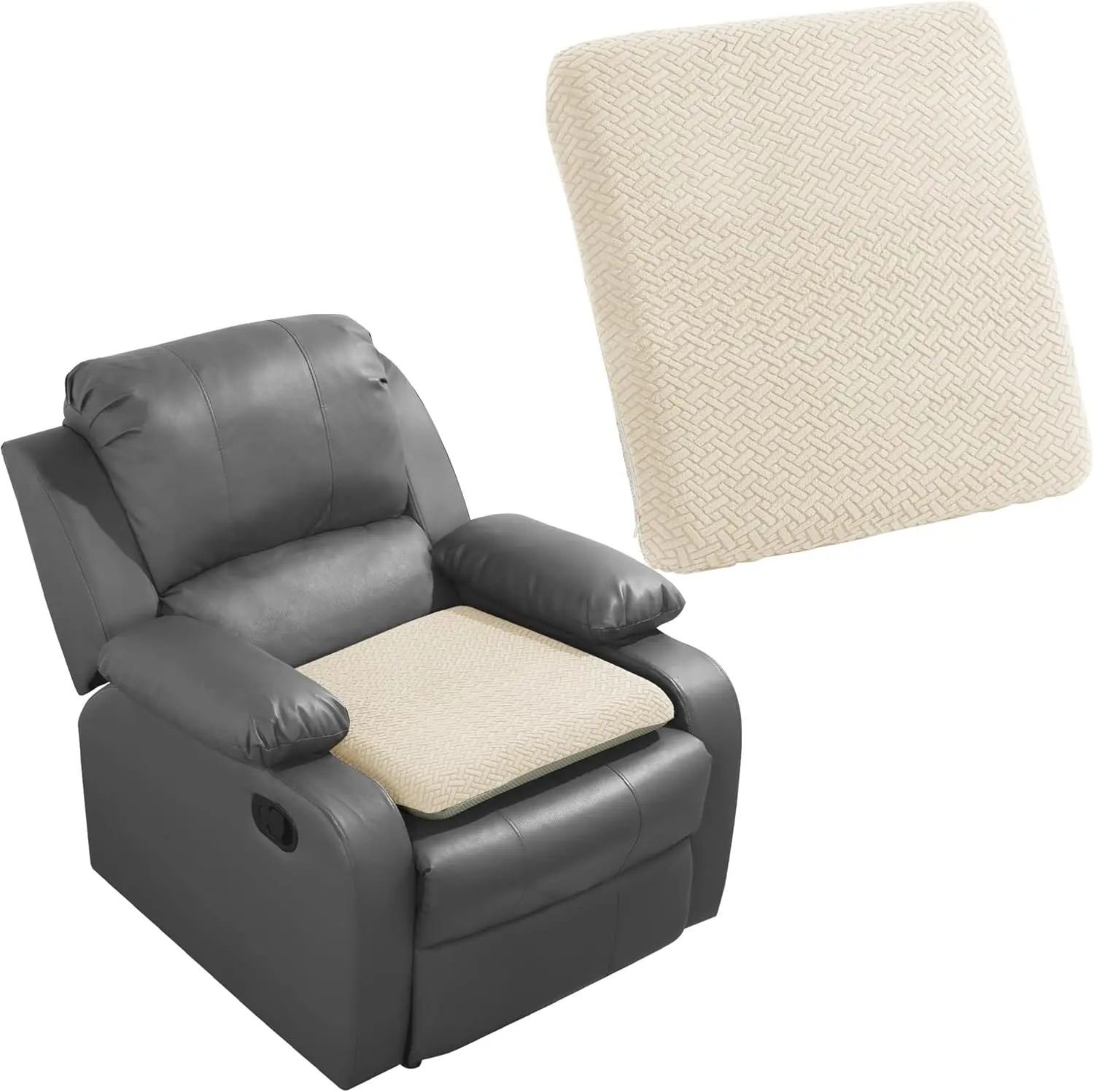 

Tufted Furry Recliner Seat Cushion For Elderly Foam Curved Edge Large Square Seat Cushion For Recliner Chair, Floor Pillow,