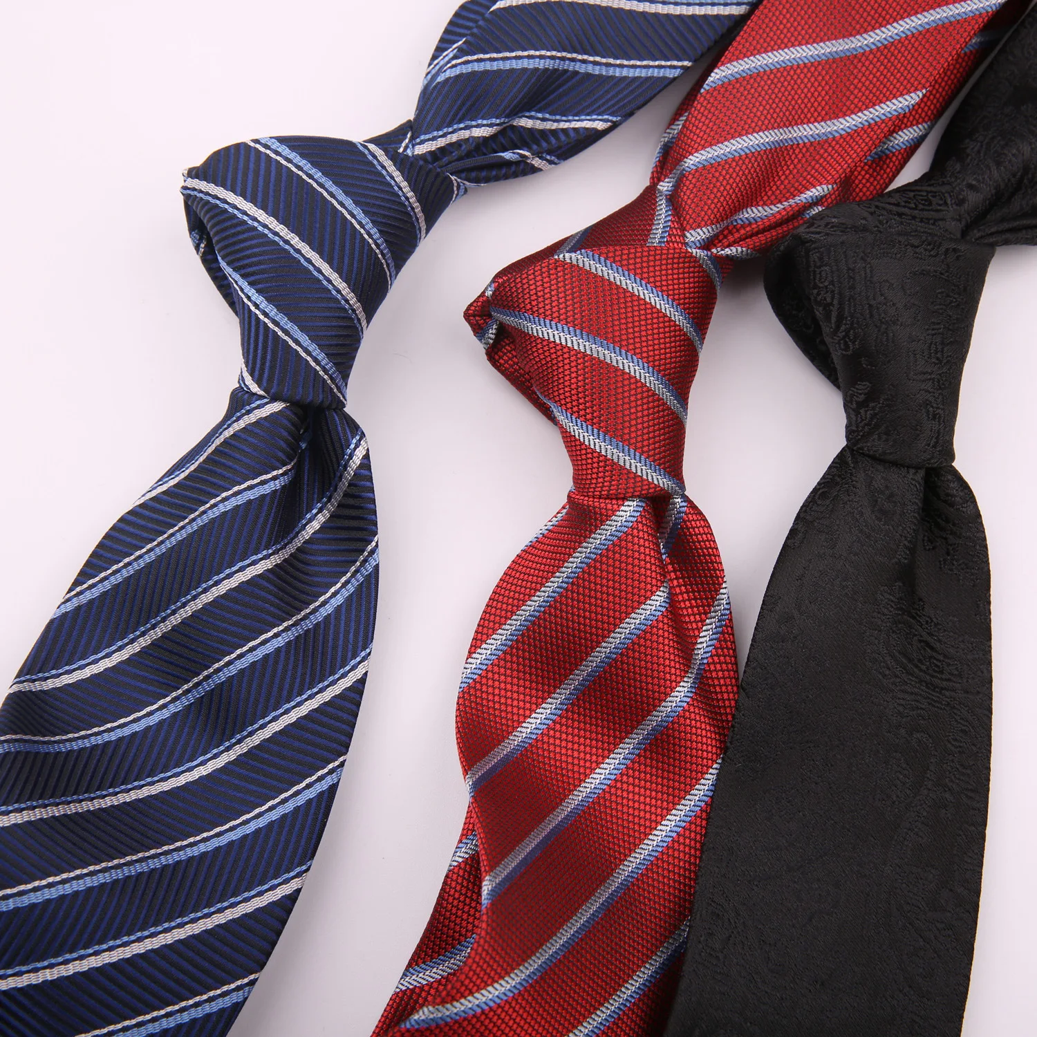 

Linbaiway Business Classic Polyester Necktie for Men Shirts Wedding Party Neckwear Gentlemen Striped Red Neck Ties