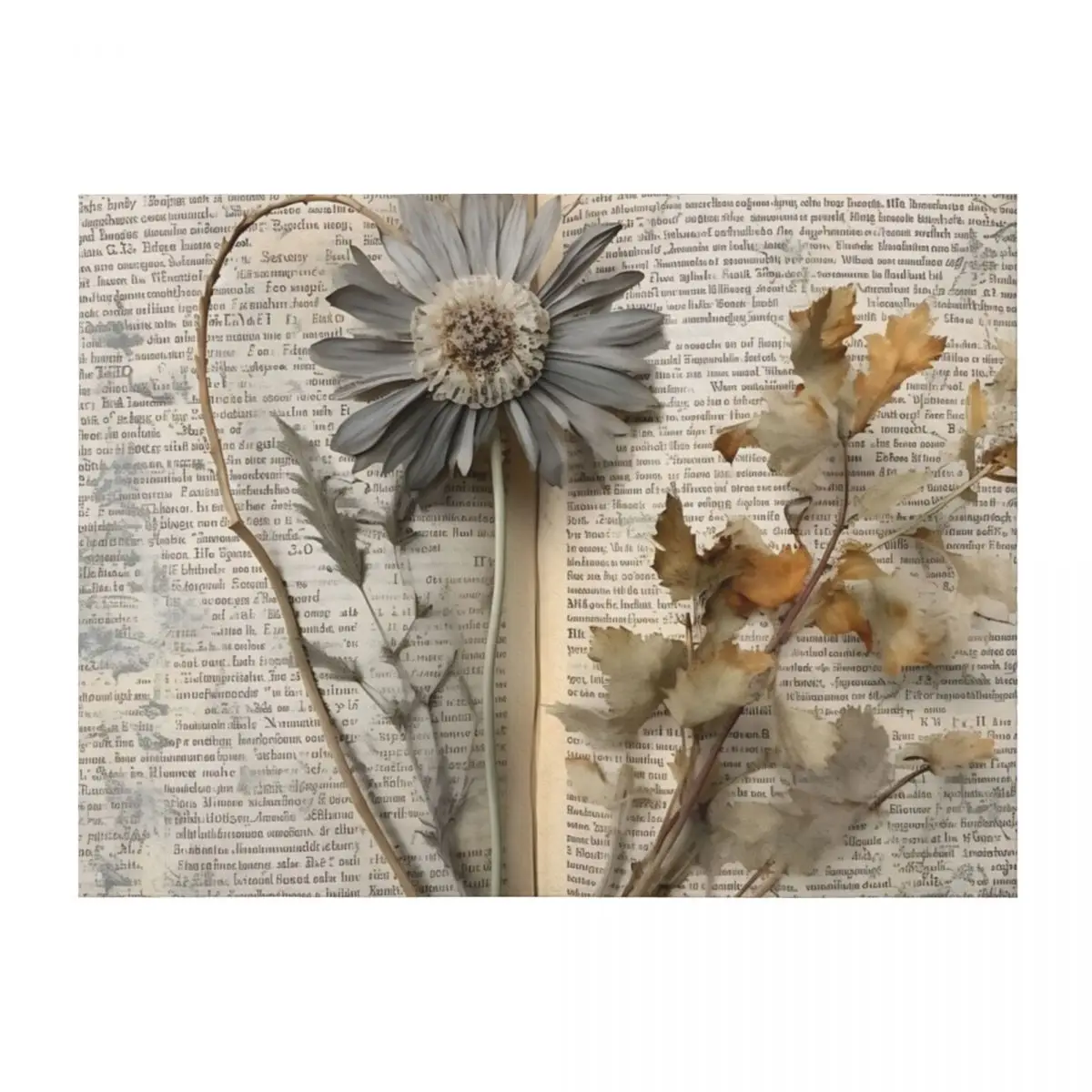 

Dark Academia Aesthetic - A delicate dried flower Throw Blanket Decorative Throw Multi-Purpose Single Flannel Fabric Blankets