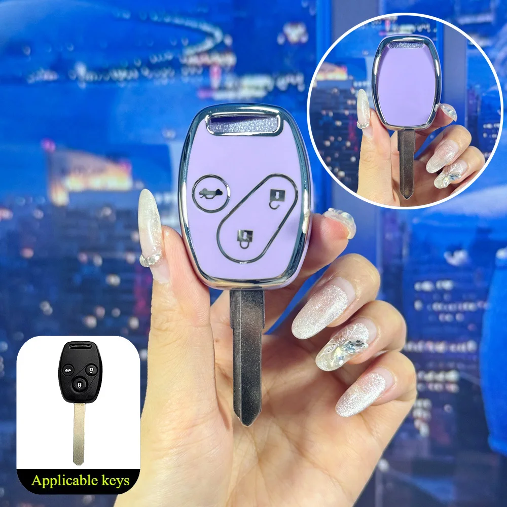 

2/3 Buttons TPU Car Key Cover, Fit for Honda Accord Civic CR-V Pilot Insight Ridgeline Keyless Auto Accessories