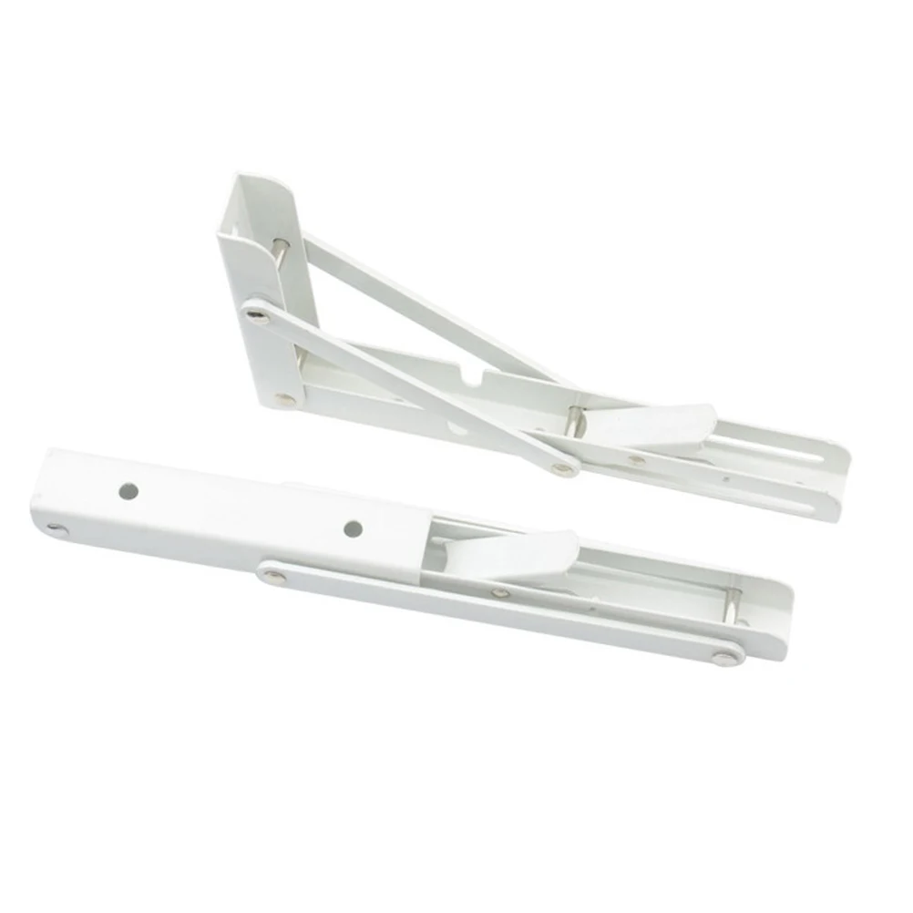 

10 Inch Desktop Folding Bracket Strong Bearing Shelf for Table White Heavy Duty Brackets Triangle Steel Support