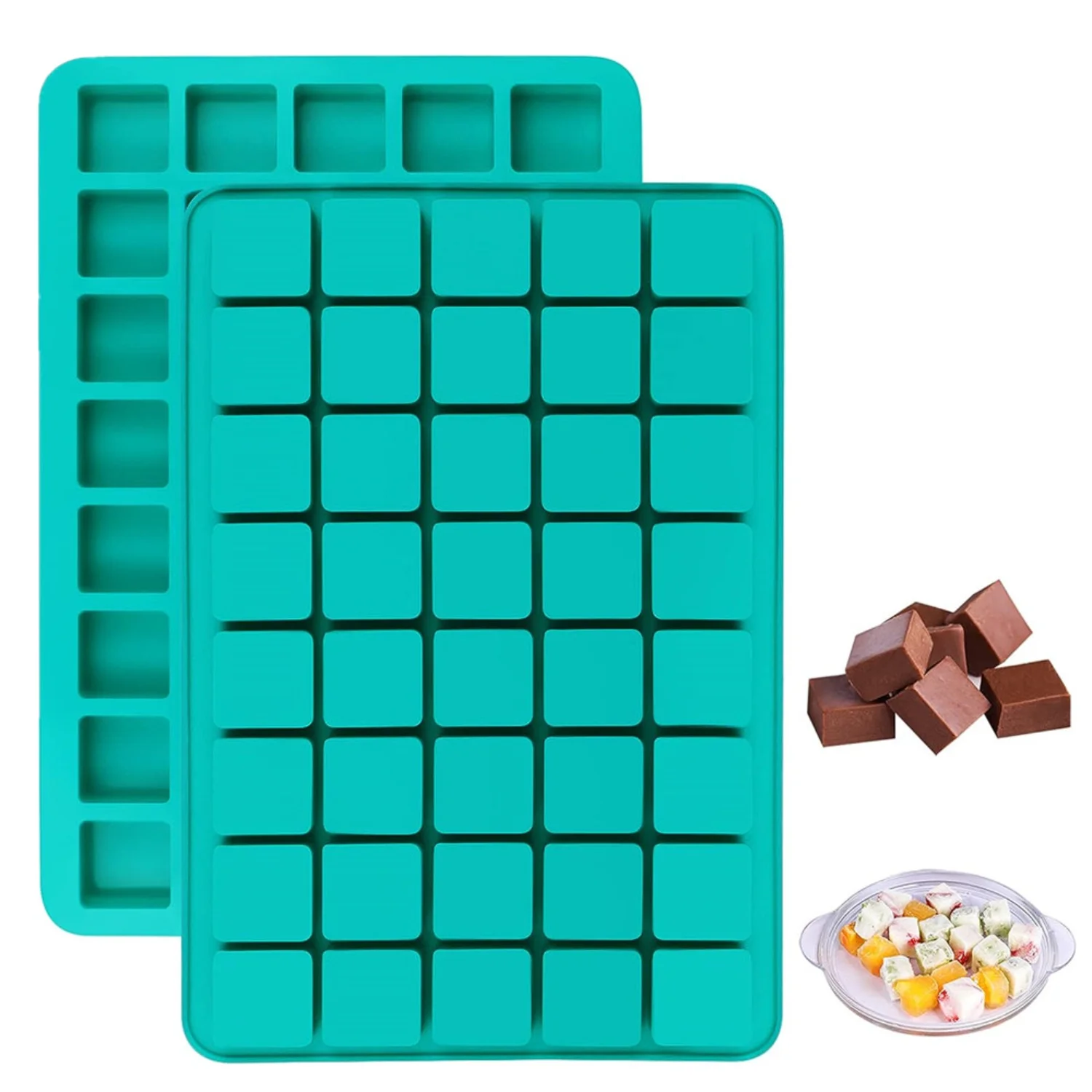 40 Cavity Square Caramel Candy Silicone Molds, Chocolate Truffles Mold For Keto Snacks, Whiskey Ice Cube Tray, Fondant Mould, Ha