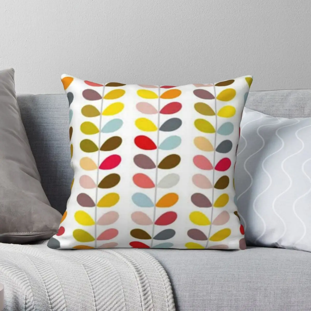 

Orla Kiely Multi Stem Square Pillowcase Polyester Linen Velvet Printed Zip Decor Pillow Case Room Cushion Cover