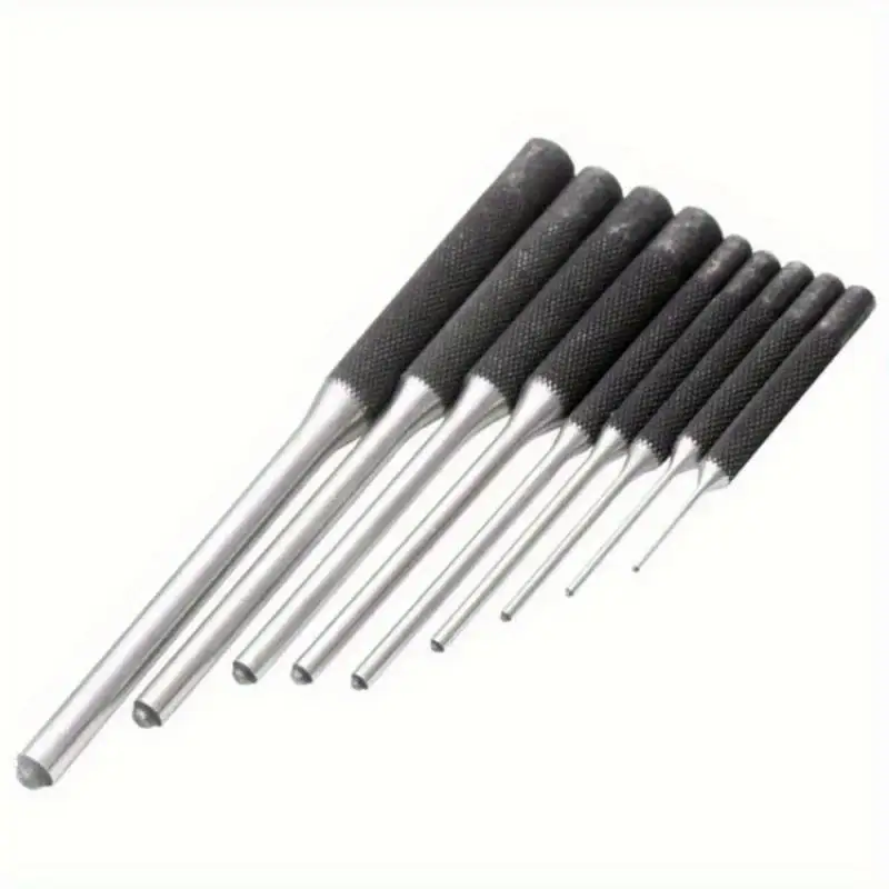 9pcs/set Set Round Head Pin Punch Hollow End Starter Tools 116 To 516 Professional Paring Chisel