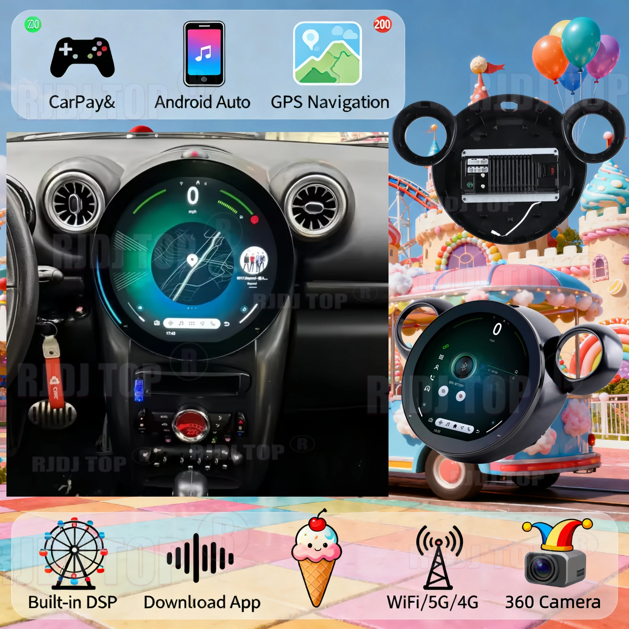 

For BMW MINI Cooper R55 R56 R57 R58 R60 2011-2016 HD Touch Screen Carplay Multimedia Player Stereo GPS Navi Auto Radio Head Unit