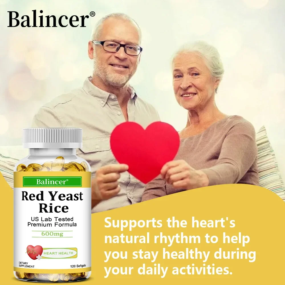 أرز الخميرة الحمراء الطبيعية، مكمل غذائي، 600 ملغ، 120 كبسولة، مضاد للأكسدة، يدعم القلب والطاقة، تنظيم نباتات الأمعاء ‌
