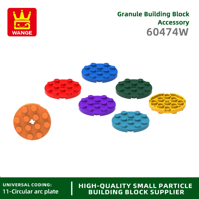 

62Pcs/lot NO60474 Plate Round 4 x 4 with Pin Hole Block Moc Color Accessories Compatible with Brick DIY Children's Toy Assembly