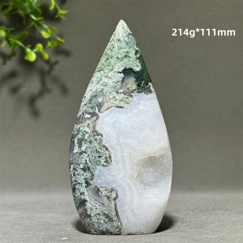 Natural Aquatic Plant Agate Free Form Torch Aura Spiritual Healing Meditation Witchcraft Energy Home Garden Feng Shui Decoration