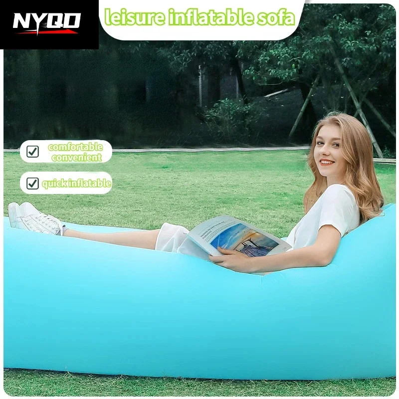 Inflatable Sofa Outdoor Portable Lazy Air Sofa Foldable Inflatable Bed Sleeping Bag Waterproof Inflatable Sofa Bag Lazy Camping