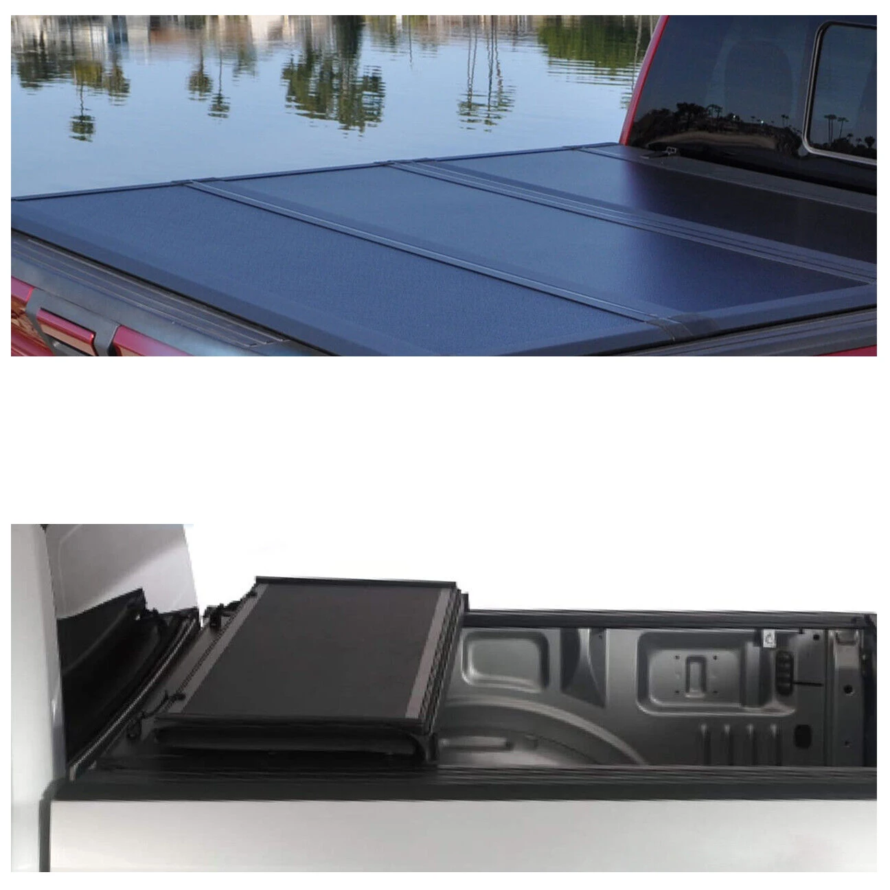 Dla Ford F150 F-150 6.5FT Truck Bed Pick up Truck Bed Cover Hard Tri Folding Aluminium Tonneau Cover