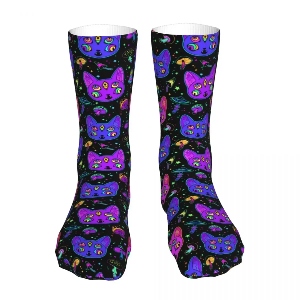 New Socks Male Mens Women Casual Psychedelic Cat  Sport  Spring Summer Autumn Winter