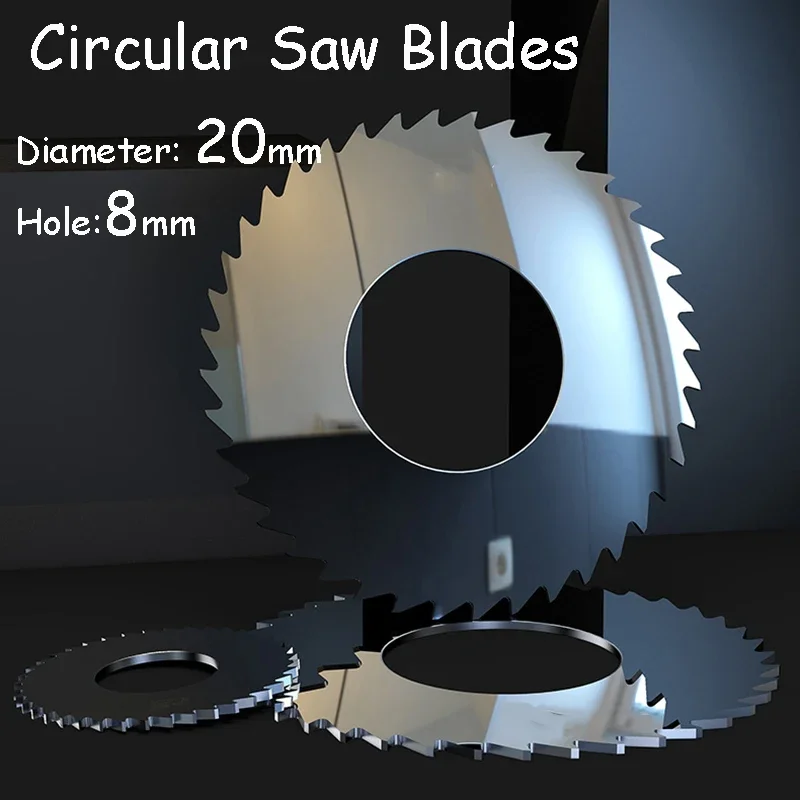 

Tungsten Circular Saw Blades 20mm Diameter 8mm Hole Thickness 0.2-4mm Tungsten Steel Milling Cutter Cutting Steel Aluminium