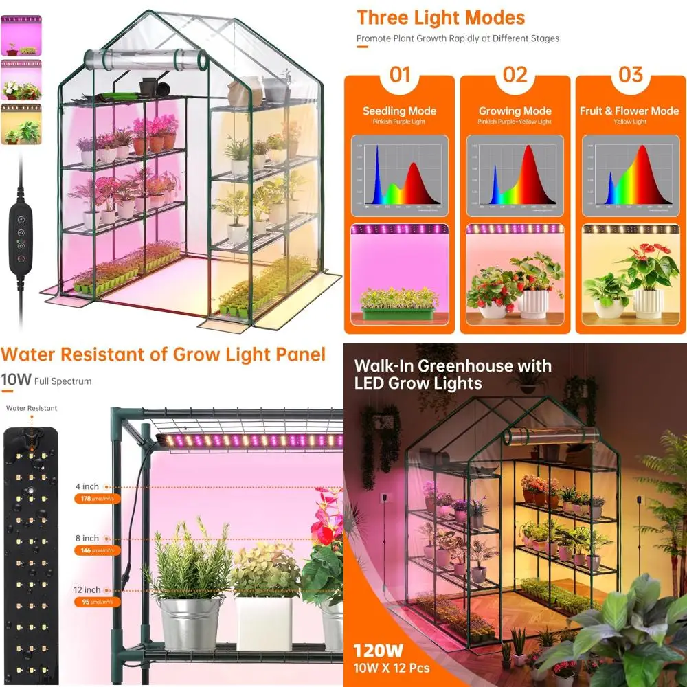 

Портативная теплица с подвижной дверью и крышкой из ПВХ для роста комнатных растений