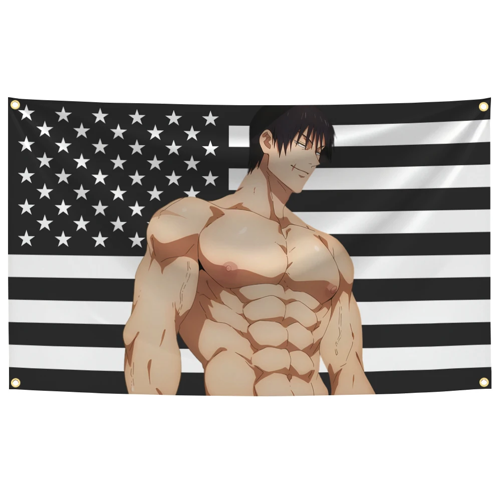 Fushiguro Toji American Anime Flag Tapestry Outdoor Decor Jujutsu Kaisen Flags Decorative Home Objects Decoration Garage Hanging
