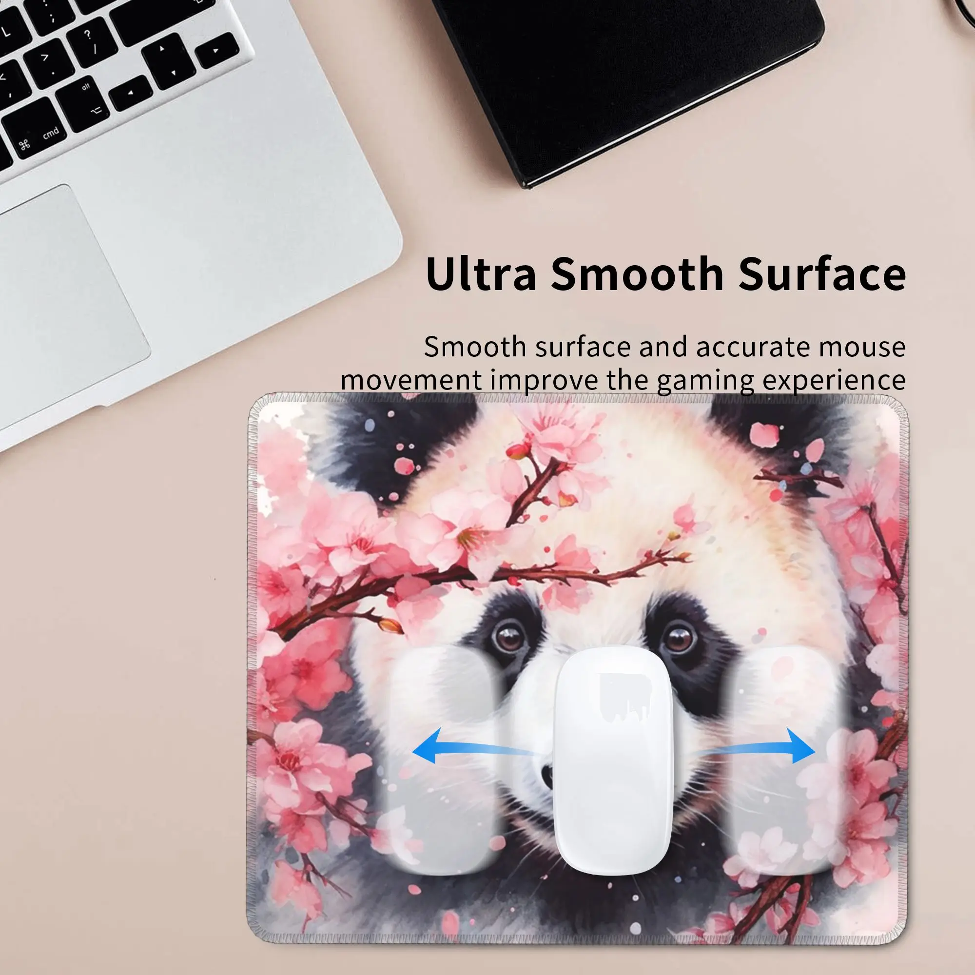 Panda In A Peach Blossom Branch Mouse Pad Computer Keyboard Mouse Mat Gamer PC Laptop Desk Mat Office Table Mats