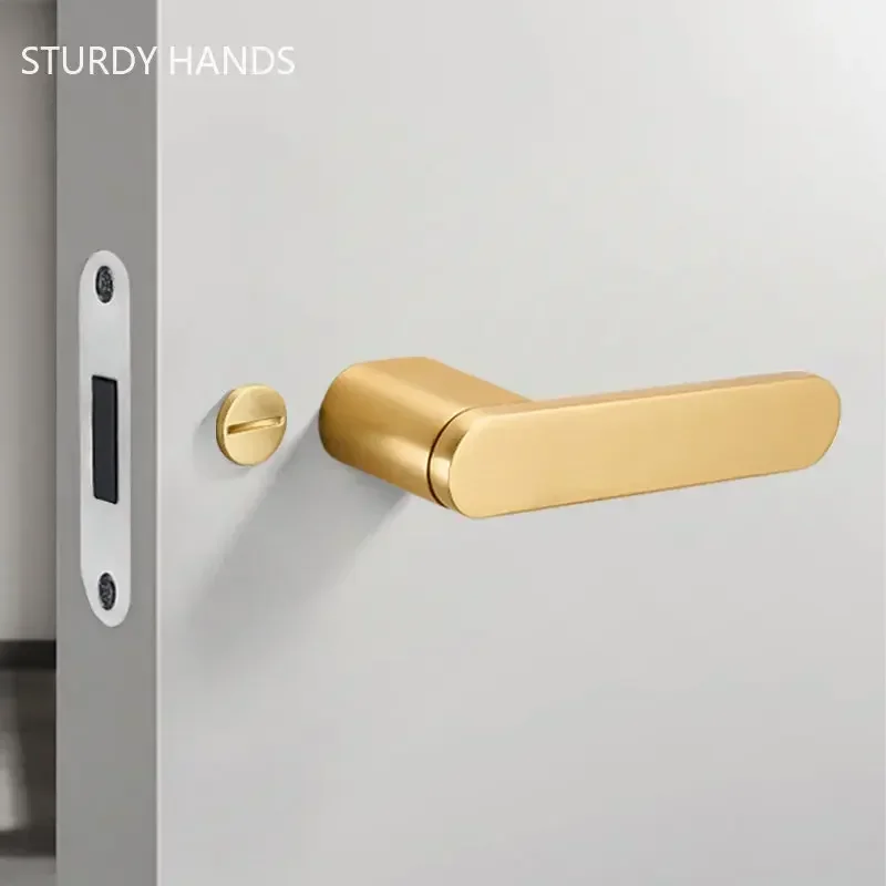 

Magnetic Silent Bedroom Door Locks Indoor Zinc Alloy Security Lock Double Sided Handle Single Tongue Lock Household Hardware