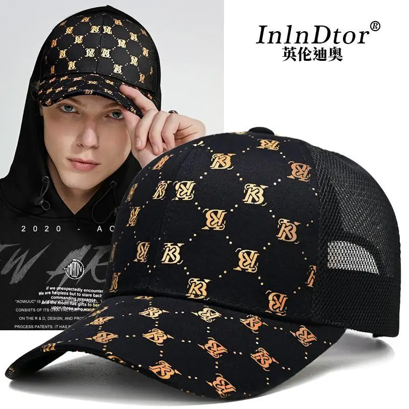 Men's Summer Mesh Baseball Fashionable Printed Casual Sports Running Peaked Cap