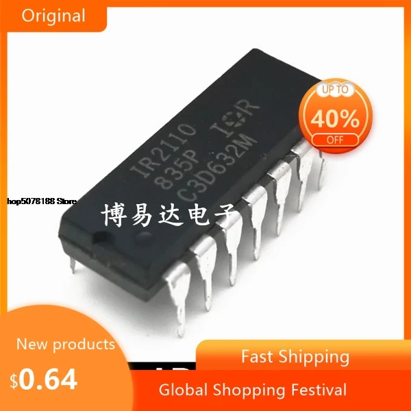 IR2110, IR2110, controlador MOSFET PBF, controlador lateral alto y bajo DIP14