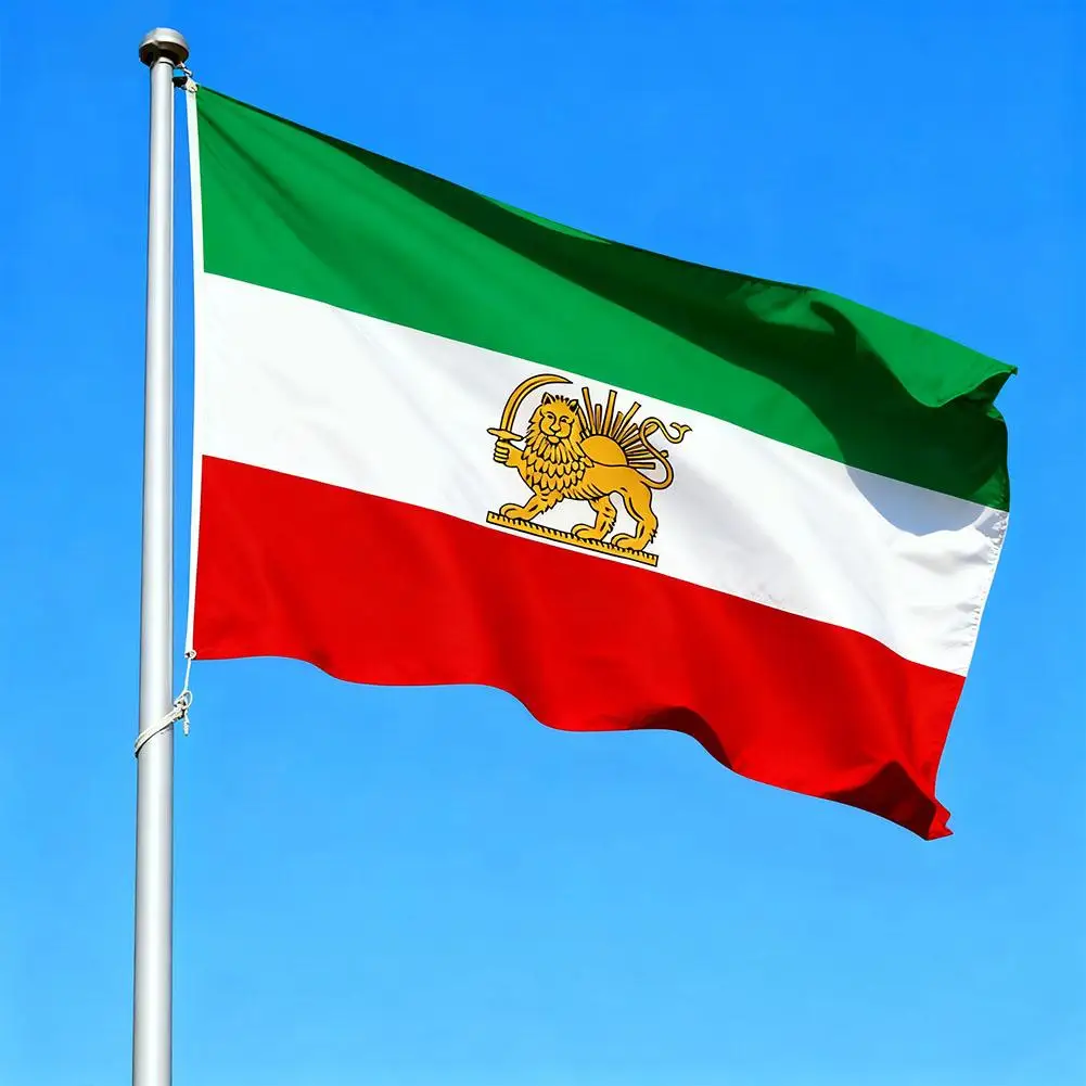 1pcs Former Iran Flag Historic Persian Flags With Lion Sun Country Pride Flag Banner For Iran Patriotic Party National Royal