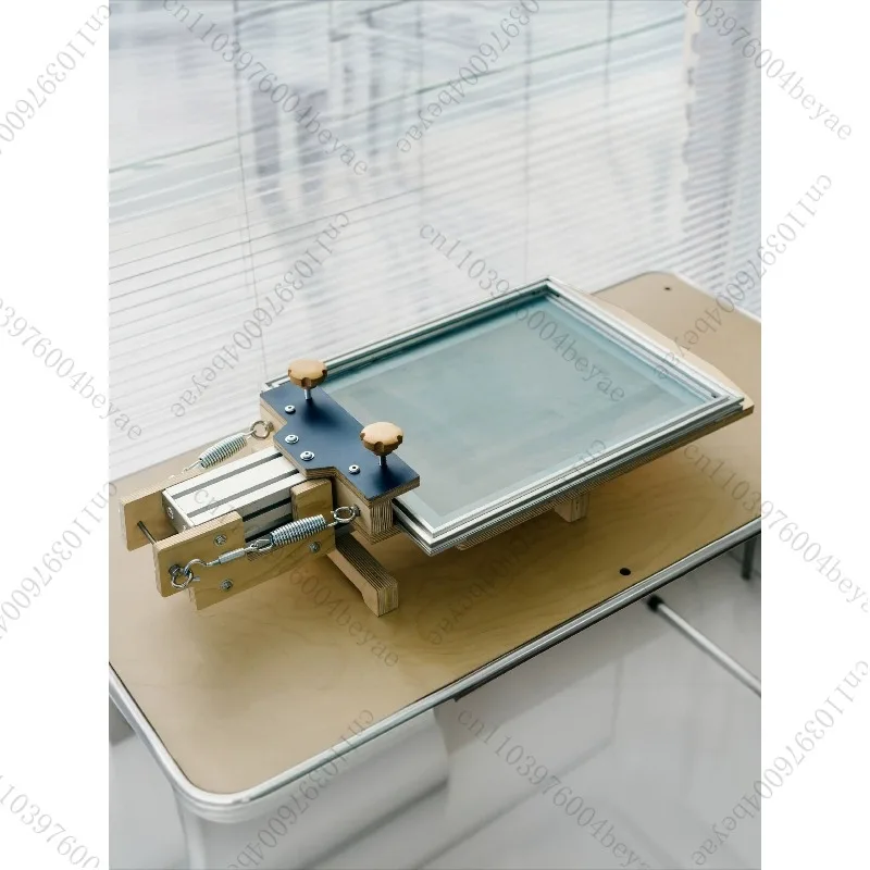 Small screen printing machine solid wood manual screen printing table aluminum frame screen custom DIY set