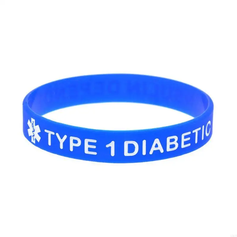 40GB 4pcs Adjustable Diabetes Insulin Dependent Silicone Bracelet Wristbands